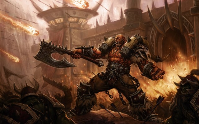 Garrosh Hellscream screaming at the gates of Orgrimmar.