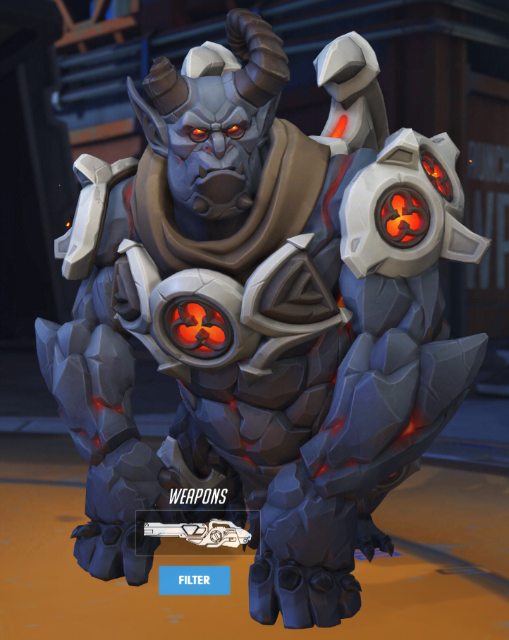 Winston wears a dark grey gargoyle-inspired skin.