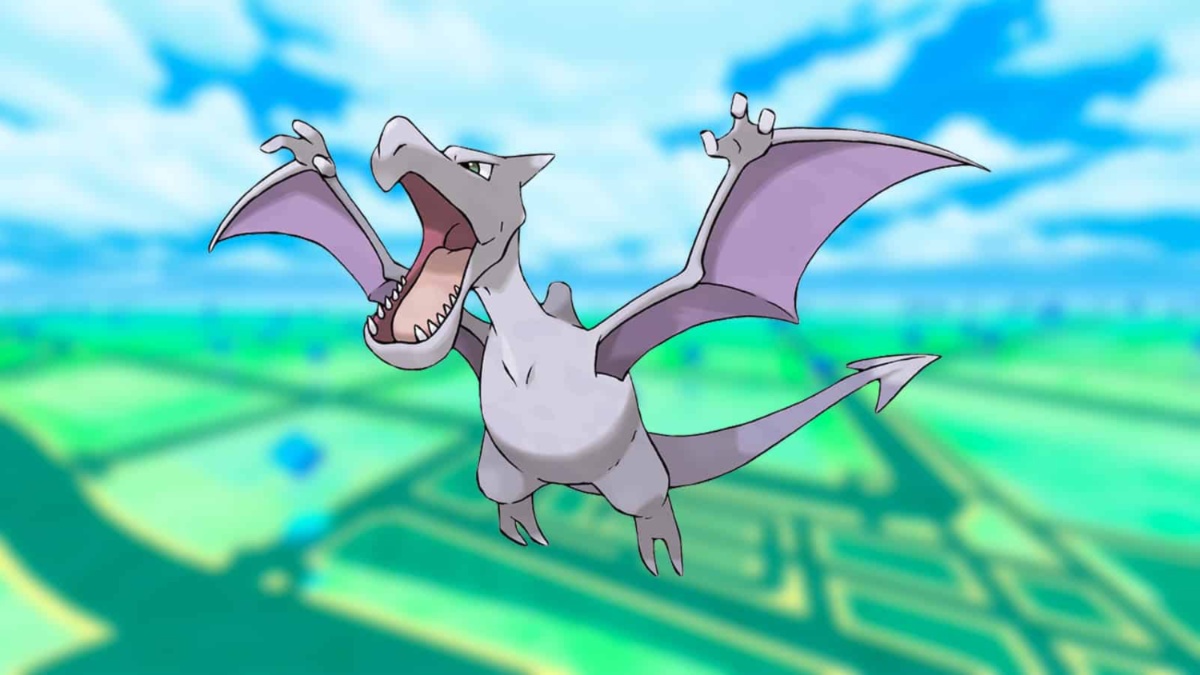 Aerodactyl super imposed over the pokemn go map