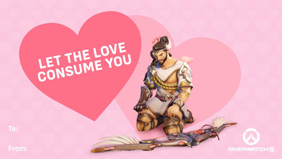 valentine with Hanzo kneeling behind his bow