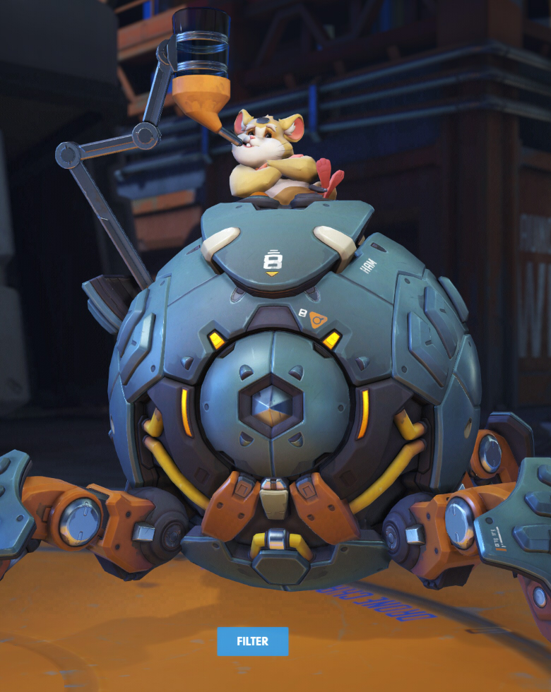 Hammond sips on a drink on top of his mech.