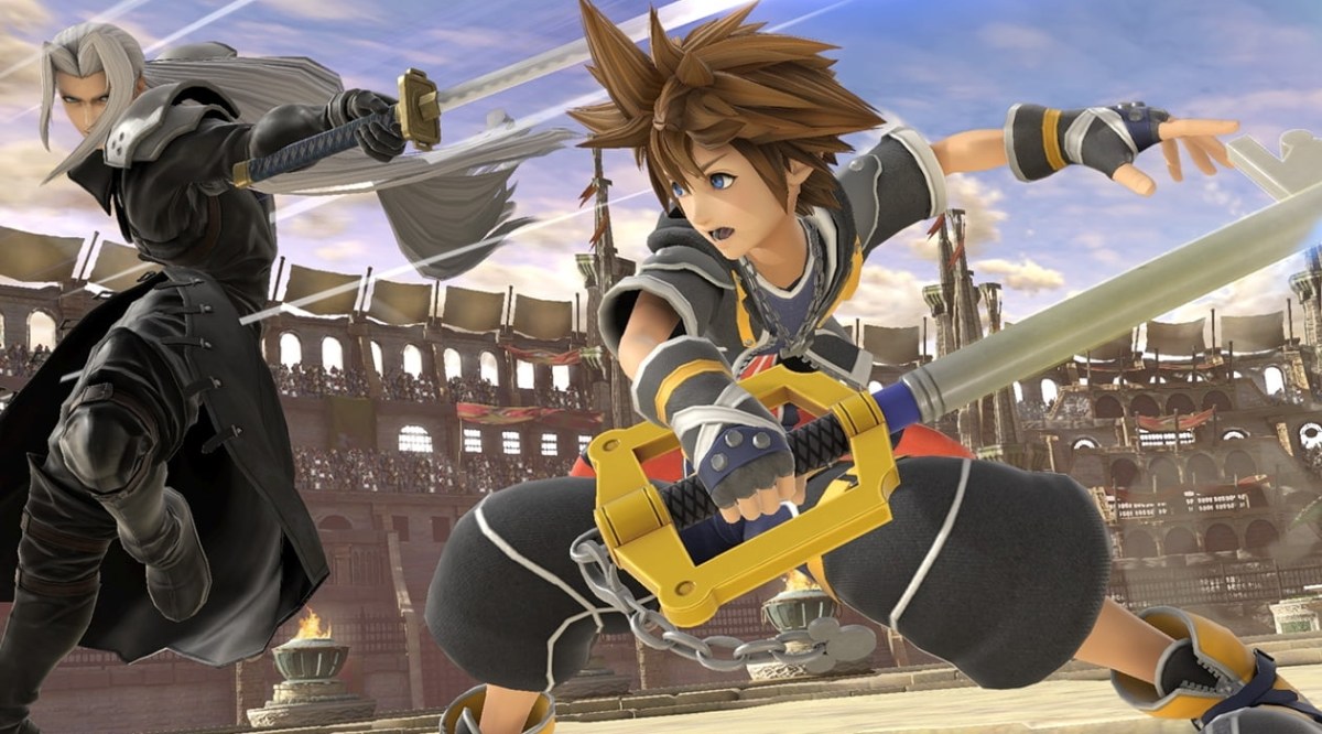 Sora fighting Sephiroth