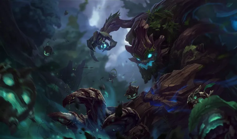 Base splash art for League of Legends champion Maokai, a tree-like creature.