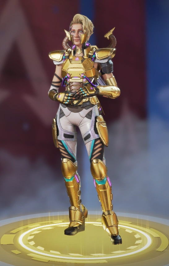 Horizon wears a golden armored skin.