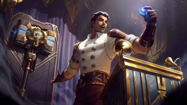 Arcane Jayce splash art League of Legends featuring Hextech Hammer / Meteor Cannon