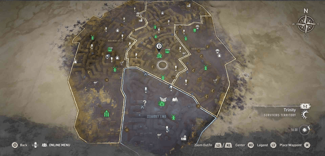 Trinity Bazaar safe code location on Dying Light 2 map