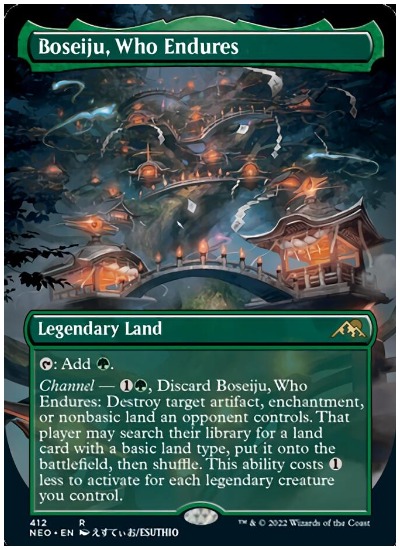 Magical village in woods from NEO MTG set