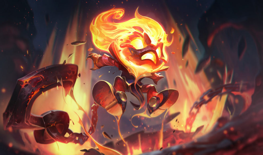 Amumu wearing his Infernal skin.