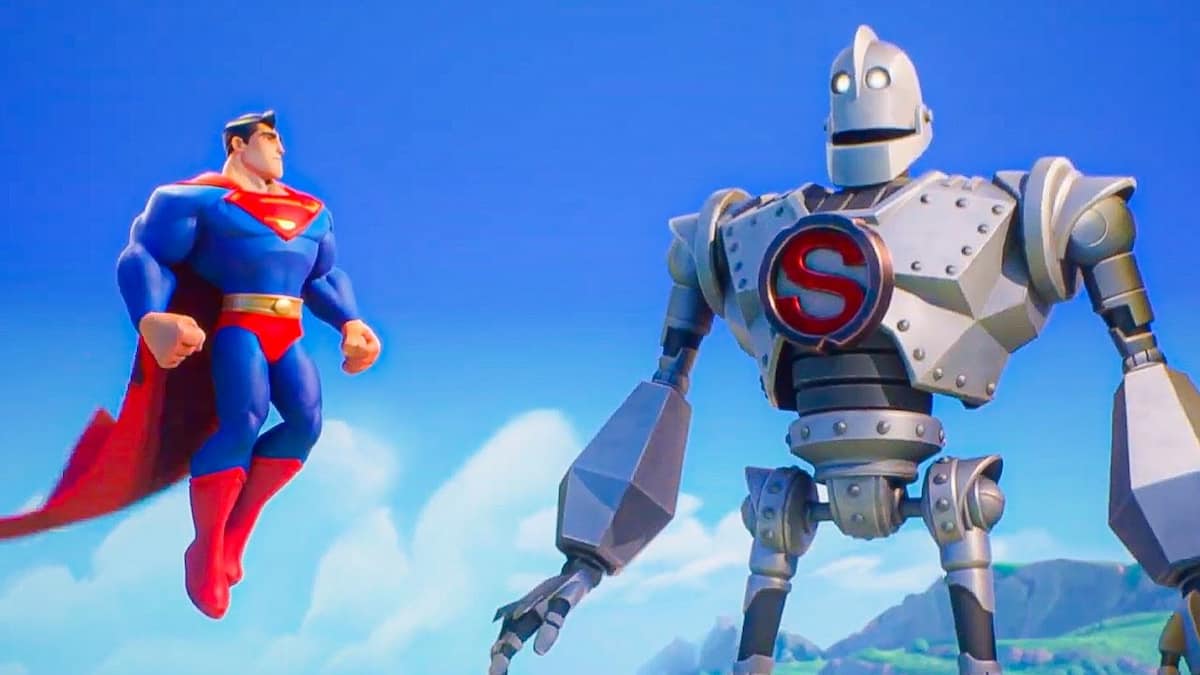 Superman and Iron Giant speaking in MultiVersus.