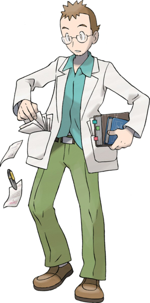 Professor Elm's HeartGold and SoulSilver key art.