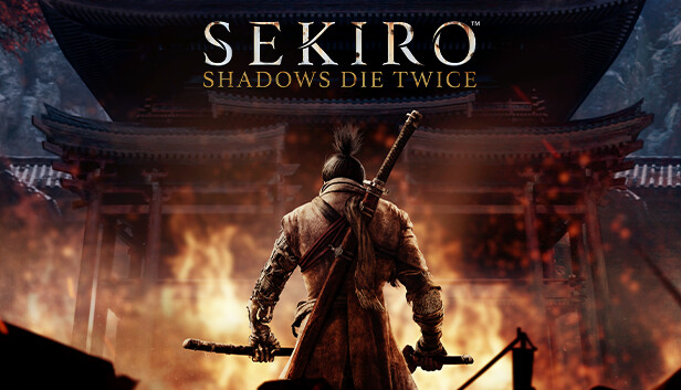 Sekiro Title Logo showing the back of the titular character