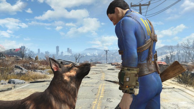 Dogmeat and player character in Fallout 4