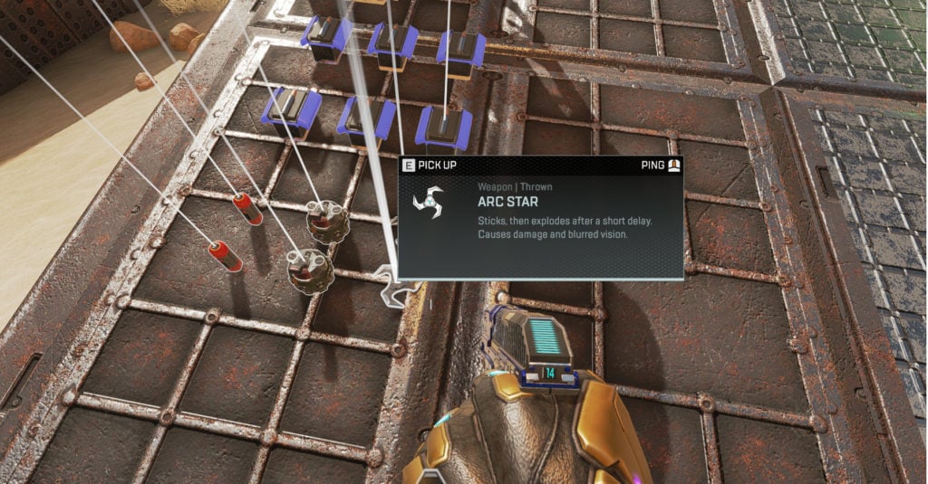 The Arc Star grenade description in Apex Legends.