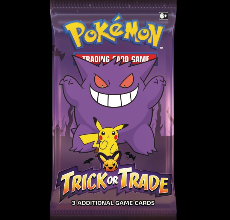 A Gengar scares a Pikachu on the cover of the Trick or Trade booster packs.