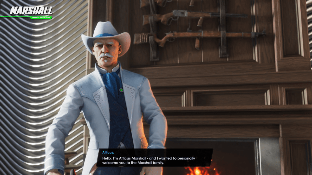 An older man in a cowboy hat and blazer in front of a bookcase