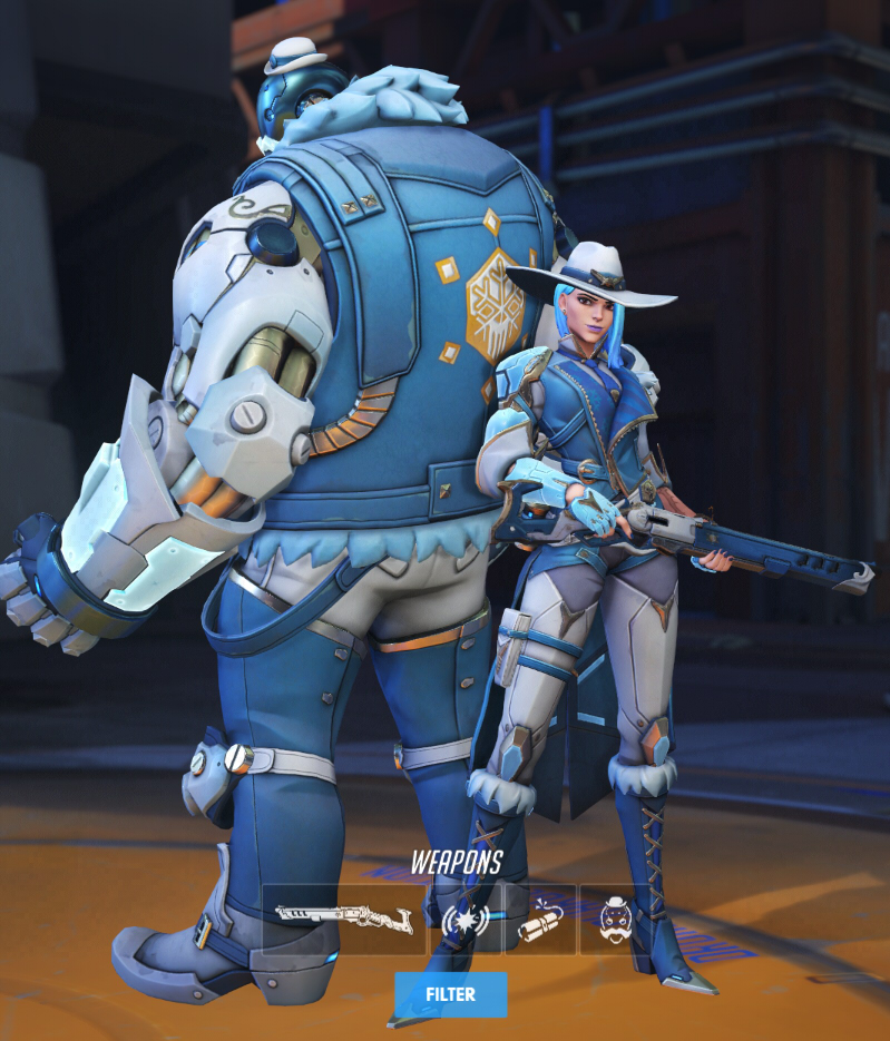 Ashe wears an icy blue winter skin.