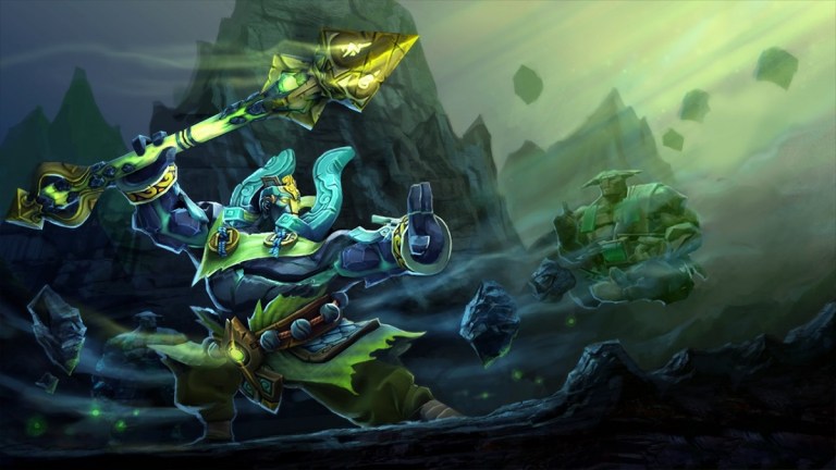 The Earth Spirit from Dota 2 posing in official artwork.