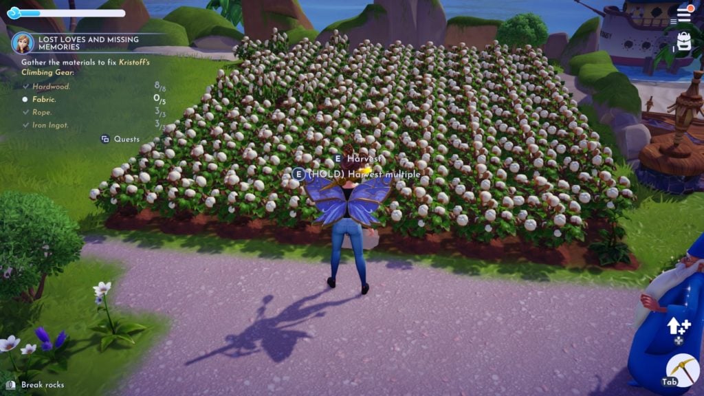 a field of cotton growing in the meadow in disney dreamlight valley