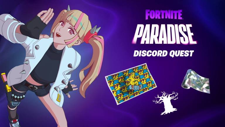 A promo image from Epic Games showing the Paradise Discord quests rewards