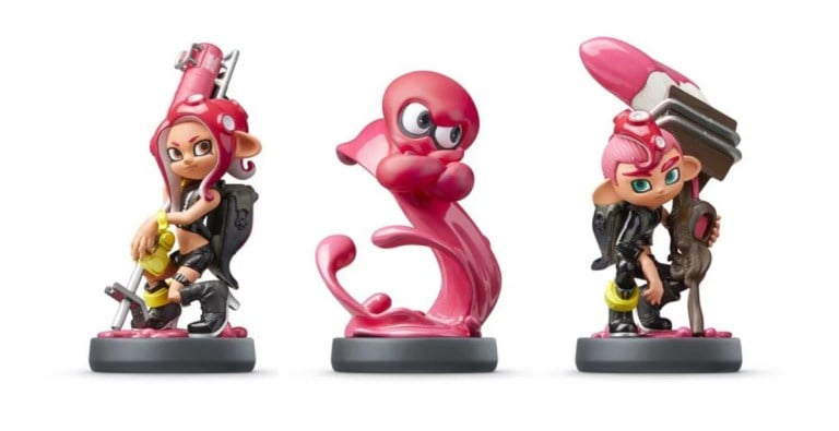 Three Octoling Amiibos.