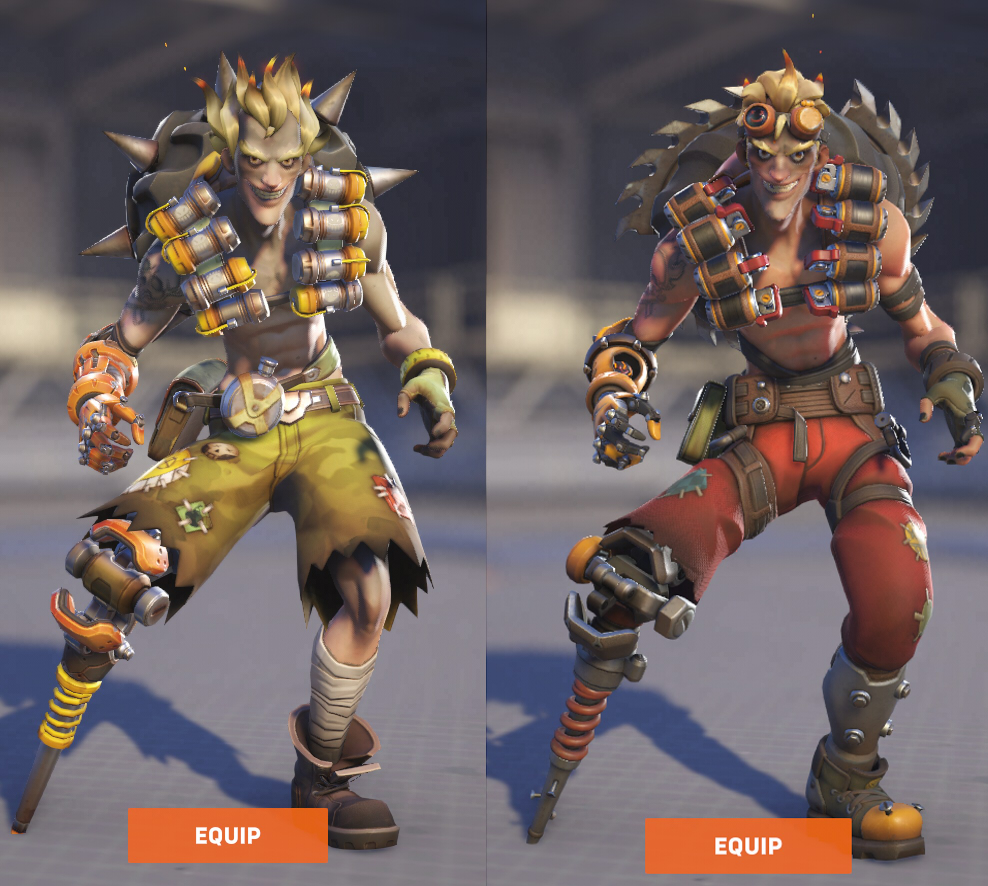 Junkrat's Overwatch and Overwatch 2 skins.