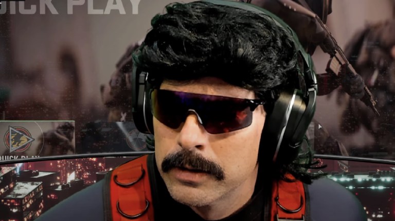 Dr Disrespect sits at his PC and streams.