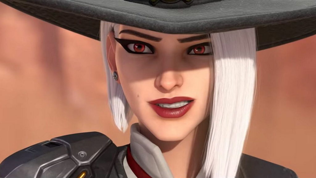 Close-up headshot of Overwatch hero Ashe.