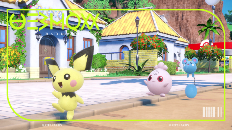 Pichu strolling with Pokémon friends