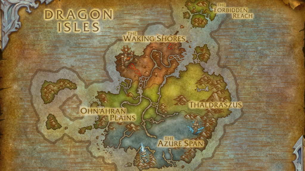 The dragon isles map in world of warcraft