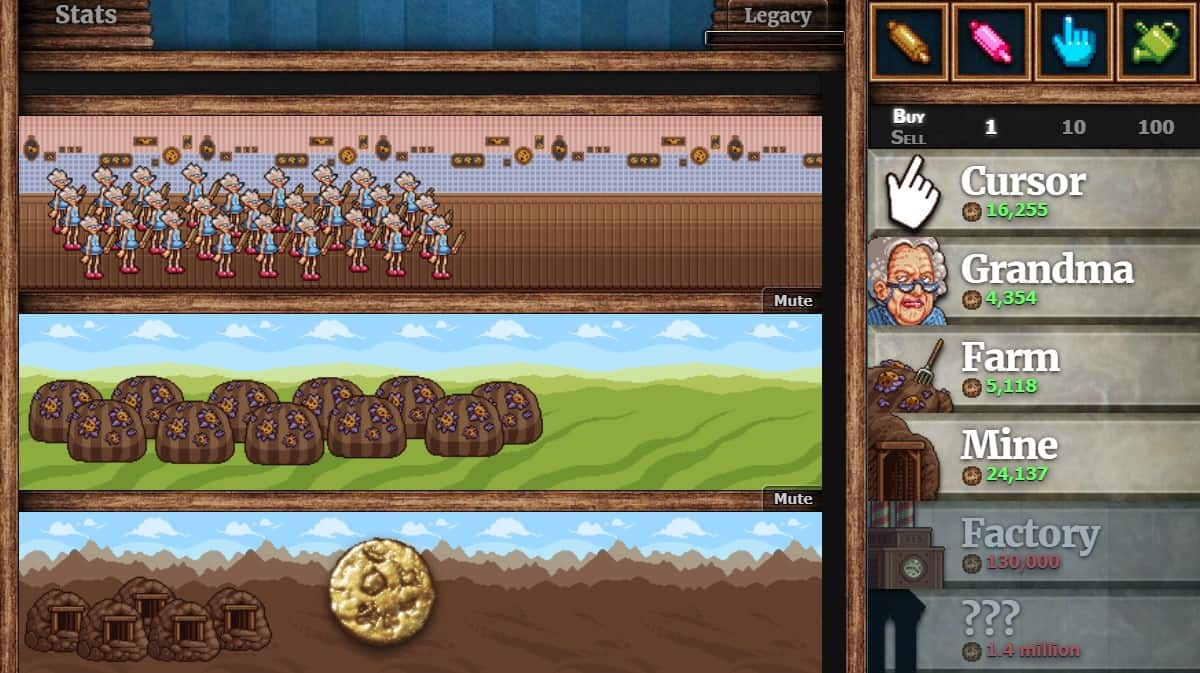 Cookie Clicker screen