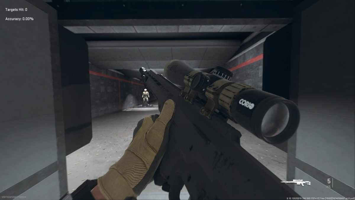 The MCPR-300 sniper in MW2's Firing Range.