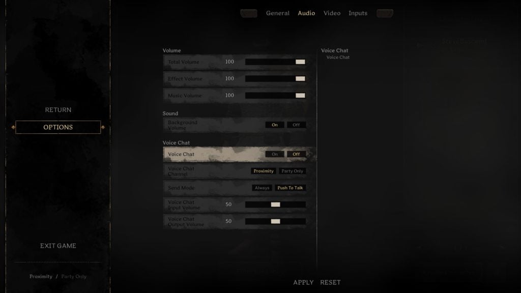 Dark and Darker options menu