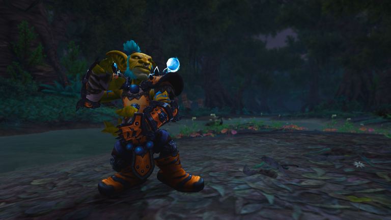 Goblin Monk in a zone in WoW casting spells.