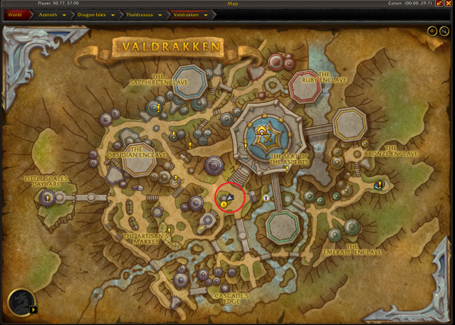 a map of valdrakken in wow dragonflight