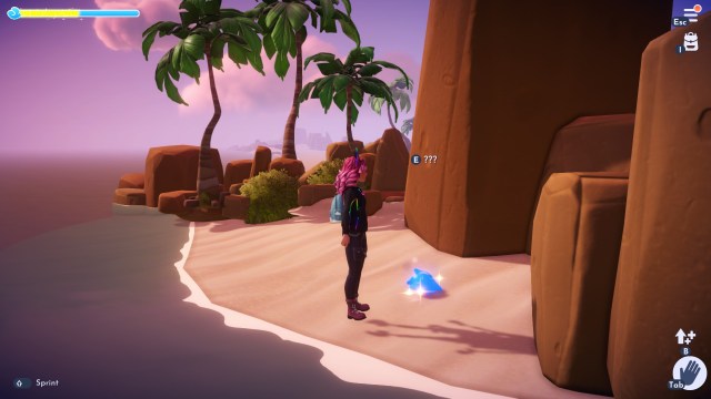 The player looking at the Blue Shell.