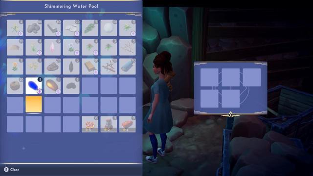 The five slots for the shimmering pool.