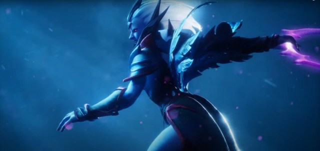 Vengeful Spirit wields an energy weapon in Dota 2.