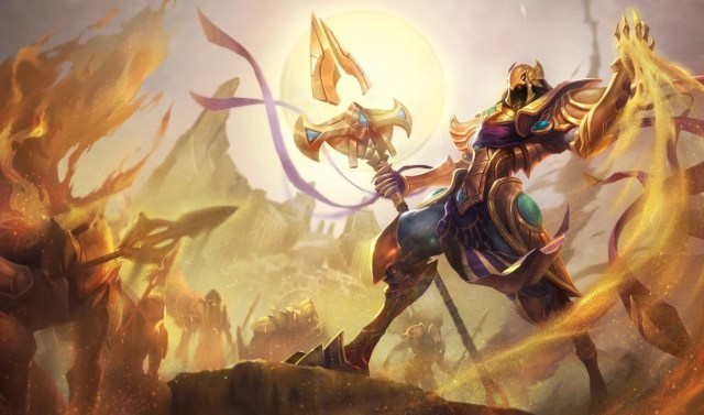 Azir, the Emperor of Shurima, is calling his soldiers.
