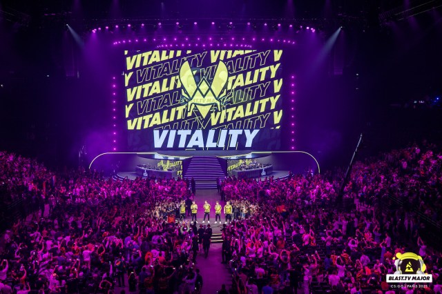 Vitality on stage during the BLAST Paris CS:GO Major.