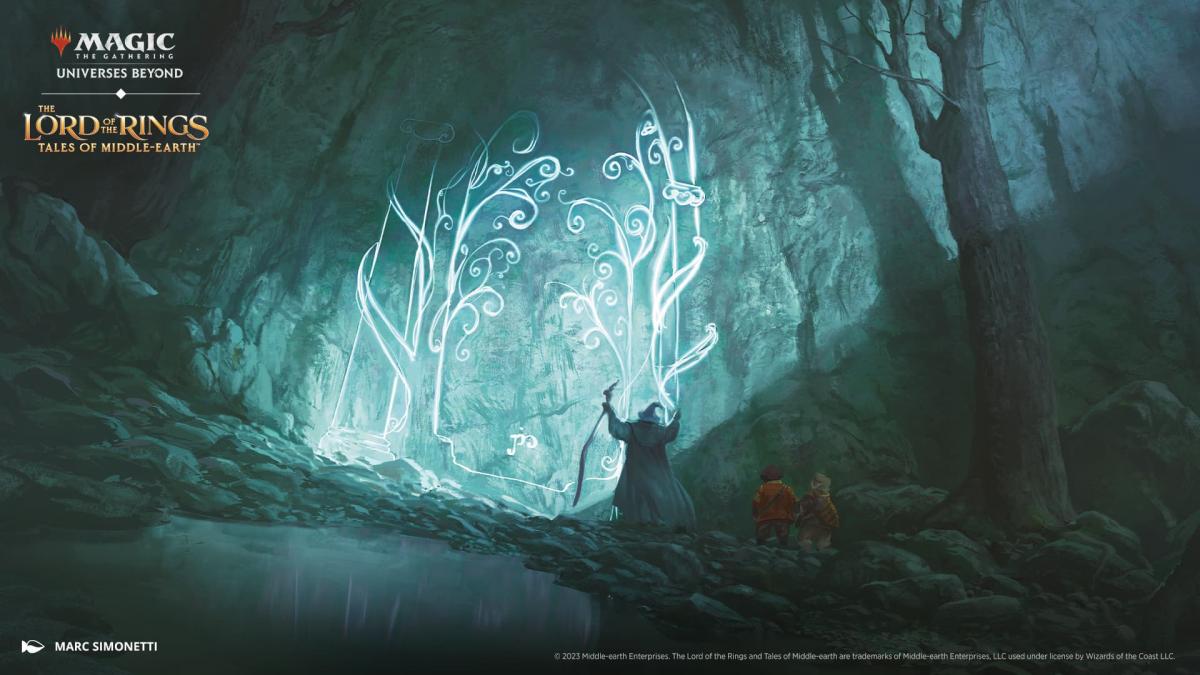 MTG Lord of the Rings Door of Erebor with Frodo, Sam, and Gandalf.