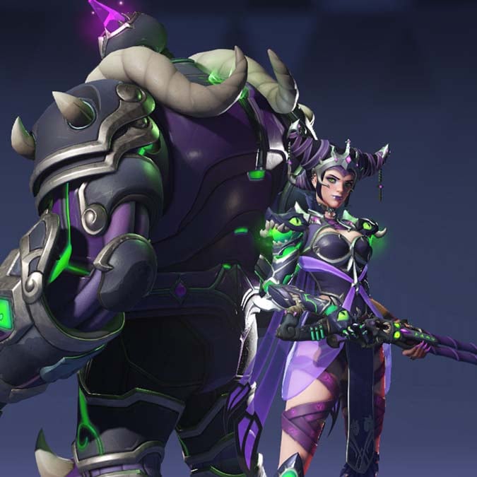 Ashe and Bob in Overwatch 2 with the Calamity Empress Mythic Skin