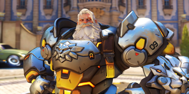 headshot of bearded Reinhardt in OW2