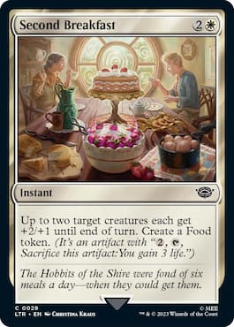 Image of hobbits eating in MTG LTR set. 