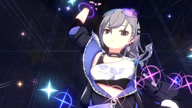 Silver Wolf using her Ultimate ability and getting read to hack past enemies defenses.
