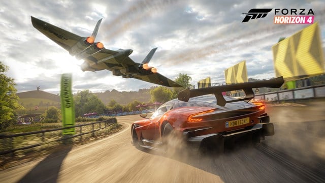 Forza Horizon 4 car and plane.