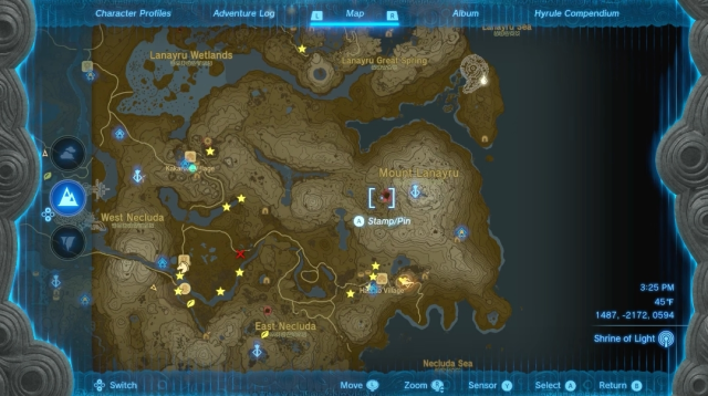Naydra's location in Zelda: Tears of the Kingdom