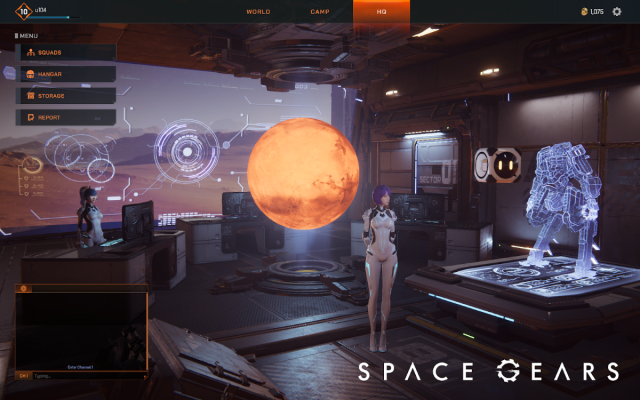 A purple-haired character stands in what looks like a spaceship.