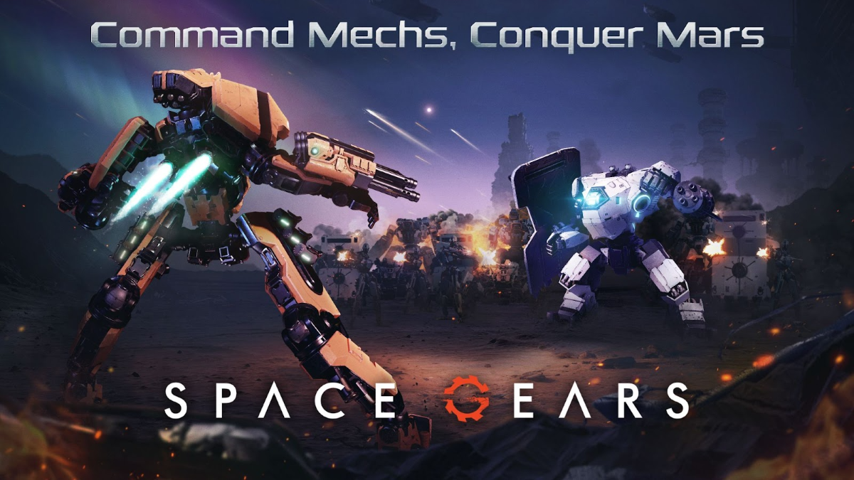 Mechs fighting in Space Gears.