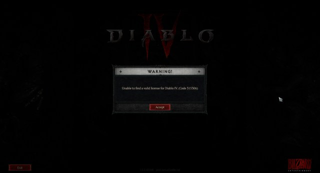 An image showing error code 315306, which says Diablo 4 is 