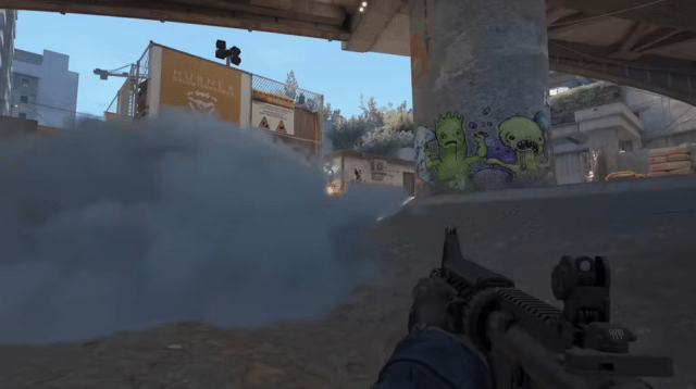 Overpass Smoke grenade at Monster B-site